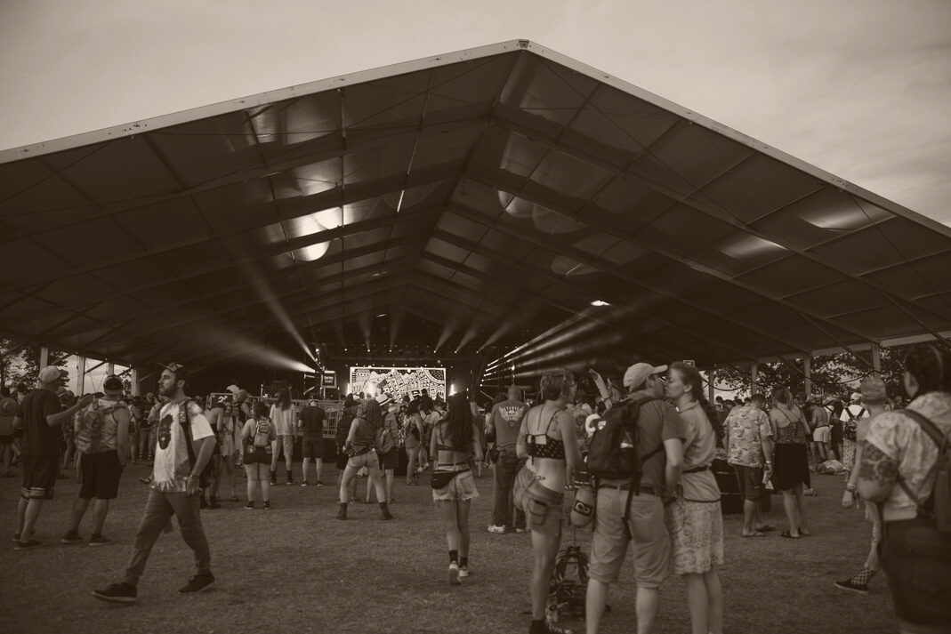 Crowd Under Covered Court